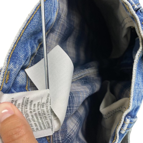 Madewell Light Wash Distressed knee Mid Rise Classic Straight sz 28 - Picture 7 of 12